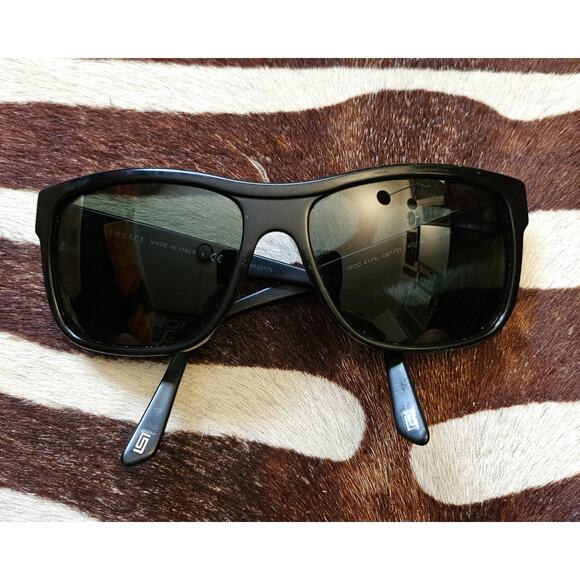 Versace MOD 4179 Black Square Sunglasses 140 Italy - Picture 2 of 10